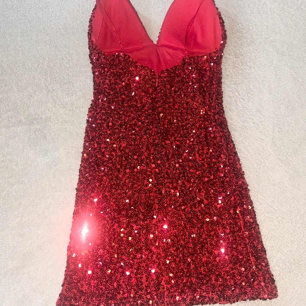 Fashion Nova Red Sequin Mini Dress - Picture 4 of 7